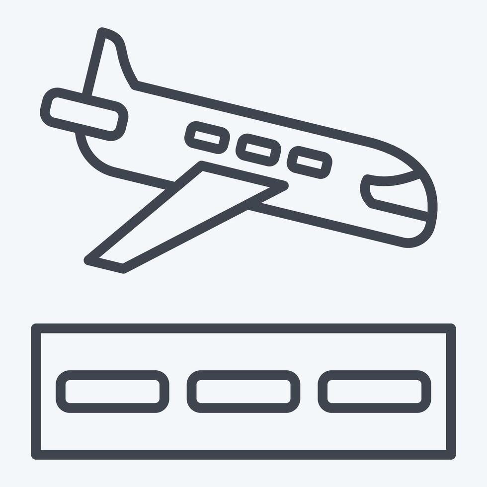 Icon Landing. related to Travel symbol. line style. design editable vector