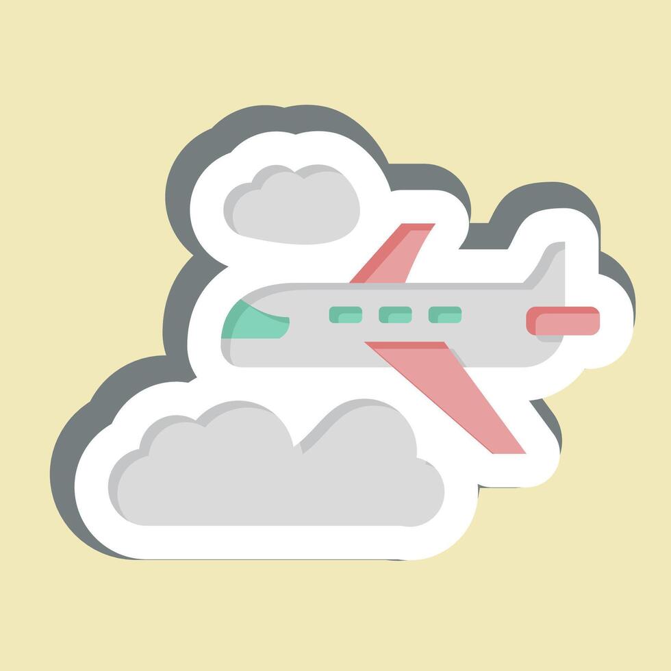 Sticker Plane. related to Travel symbol. design editable vector