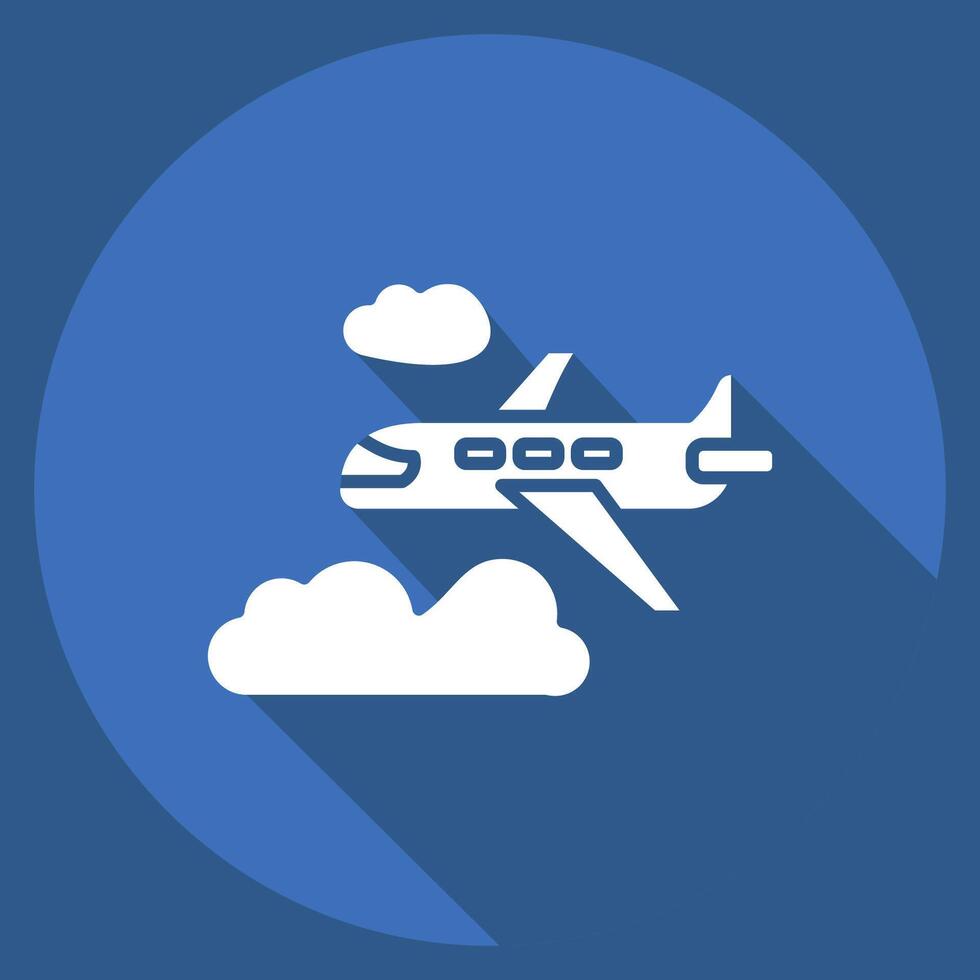Icon Plane. related to Travel symbol. long shadow style. design editable vector