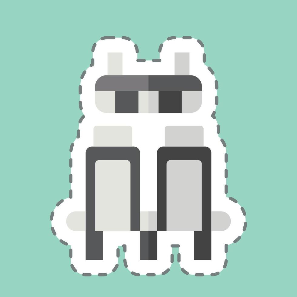 Sticker line cut Terminal Builder. related to Travel symbol. design editable vector
