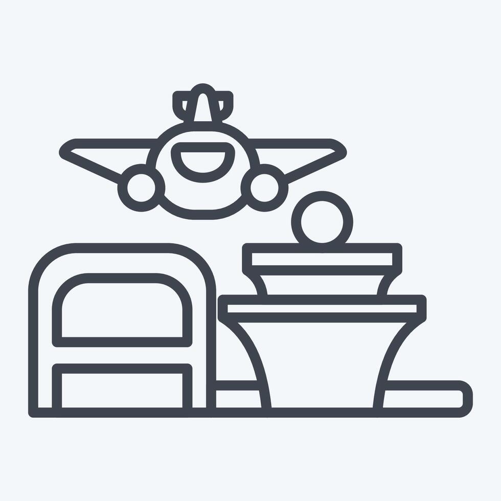 Icon Flight. related to Travel symbol. line style. design editable vector