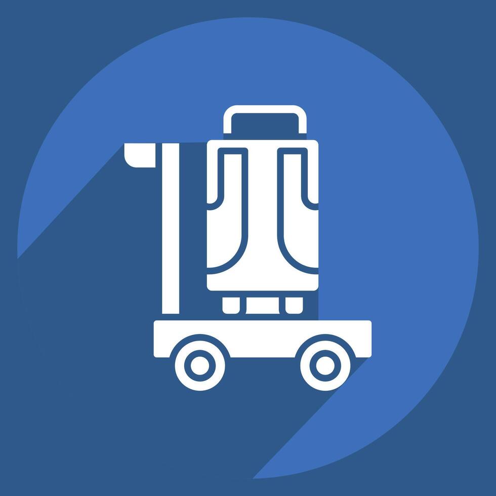Icon Hand Luggage. related to Travel symbol. long shadow style. design editable vector