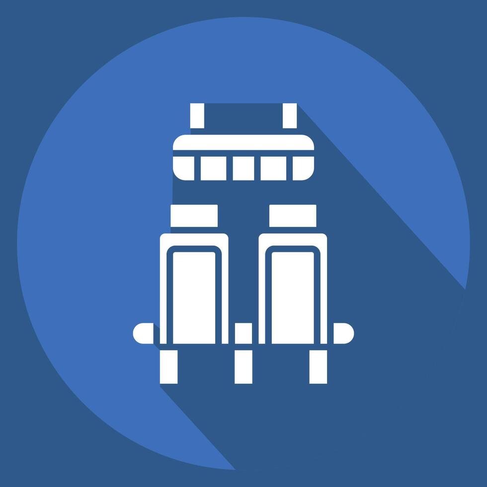 Icon Terminal Builder. related to Travel symbol. long shadow style. design editable vector