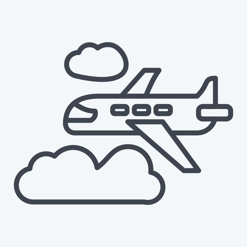 Icon Plane. related to Travel symbol. line style. design editable vector