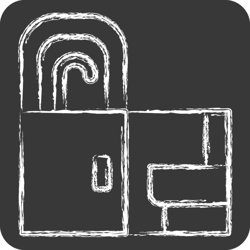 Icon Lavatory toilet. related to Travel symbol. chalk Style. design editable vector