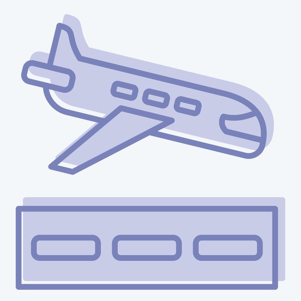 Icon Landing. related to Travel symbol. two tone style. design editable vector