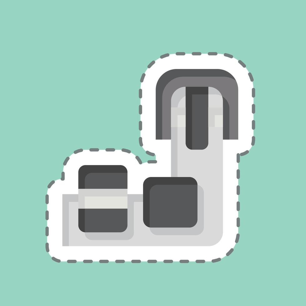 Sticker line cut Carousel. related to Travel symbol. design editable vector