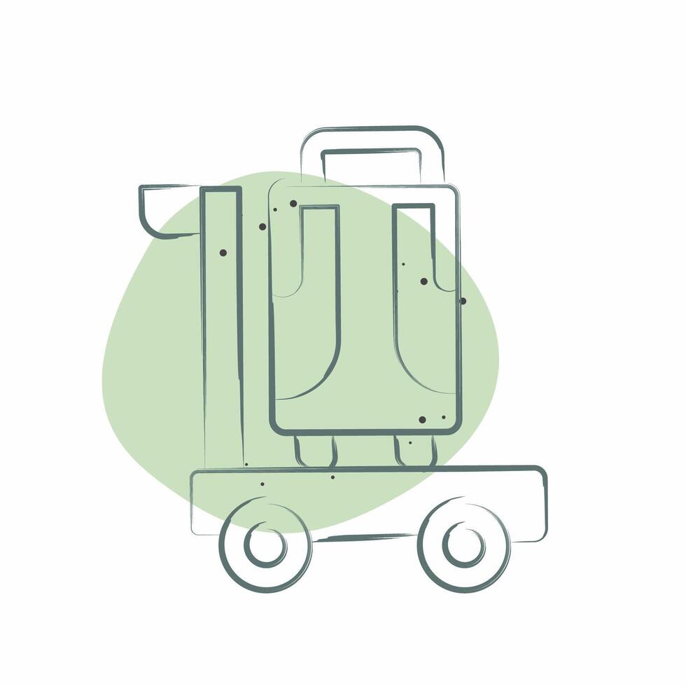 Icon Hand Luggage. related to Travel symbol. Color Spot Style. design editable vector