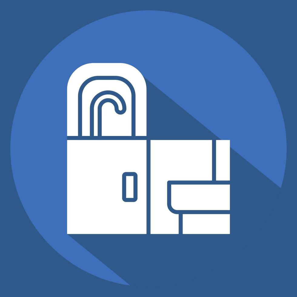 Icon Lavatory toilet. related to Travel symbol. long shadow style. design editable vector