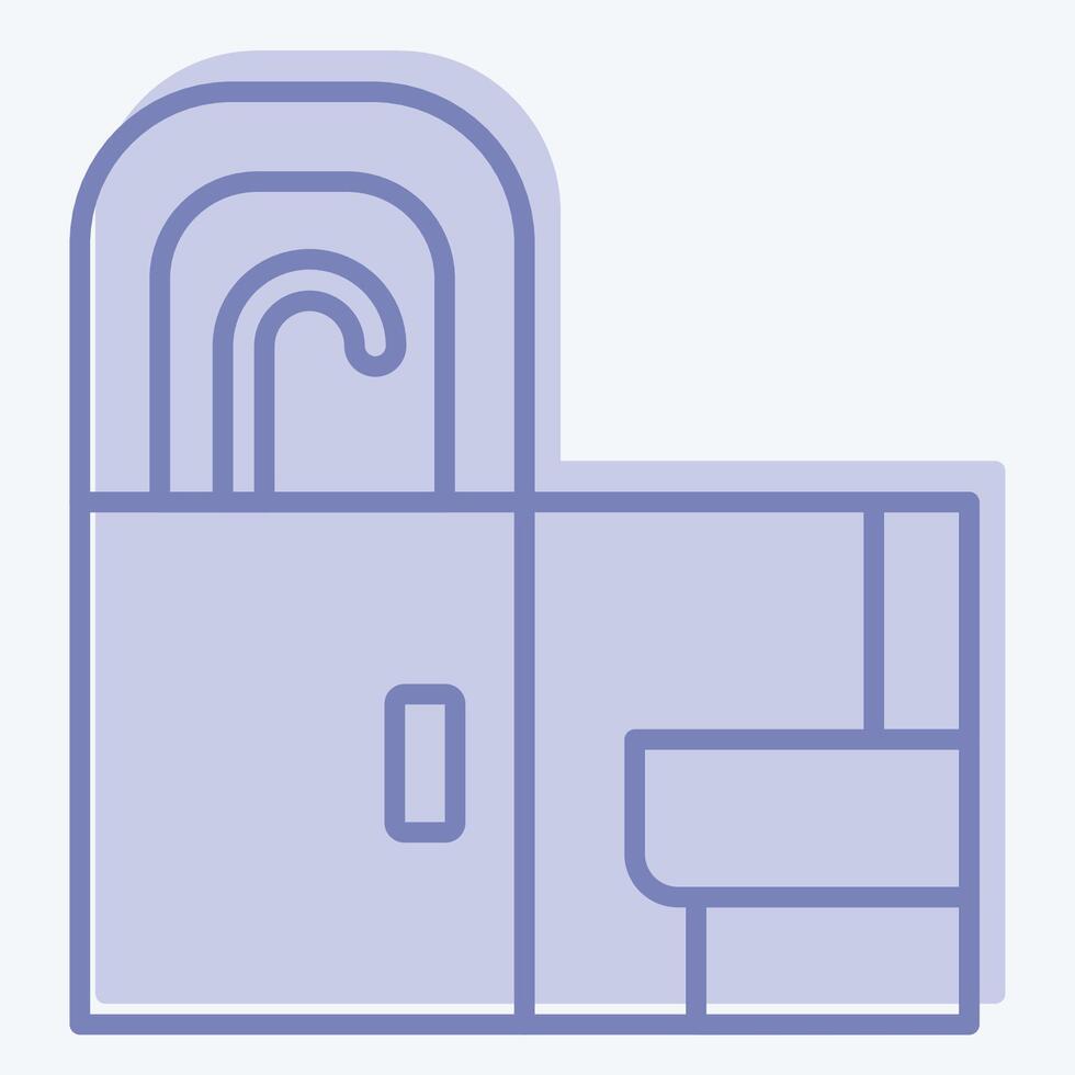 Icon Lavatory toilet. related to Travel symbol. two tone style. design editable vector