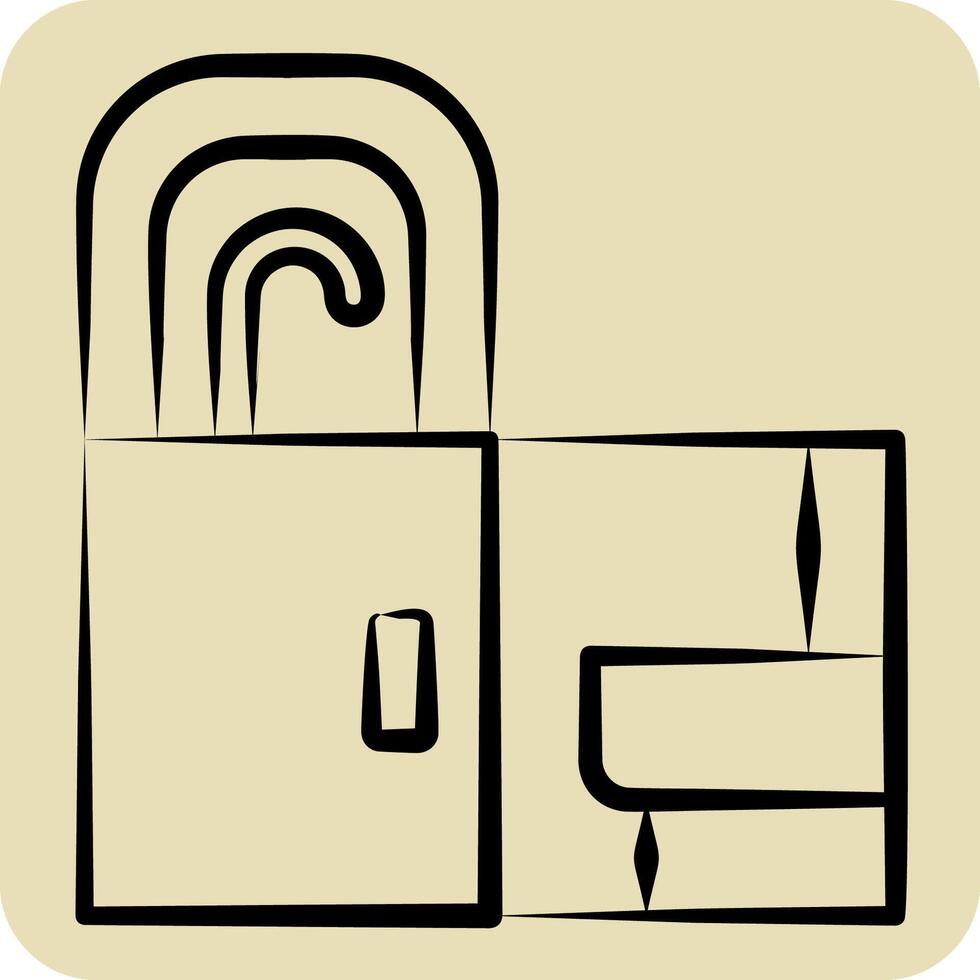 Icon Lavatory toilet. related to Travel symbol. hand drawn style. design editable vector