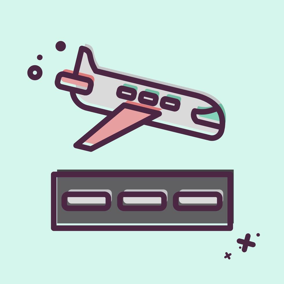 Icon Landing. related to Travel symbol. MBE style. design editable vector
