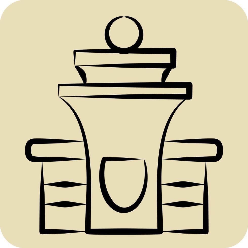 Icon Control Tower. related to Travel symbol. hand drawn style. design editable vector