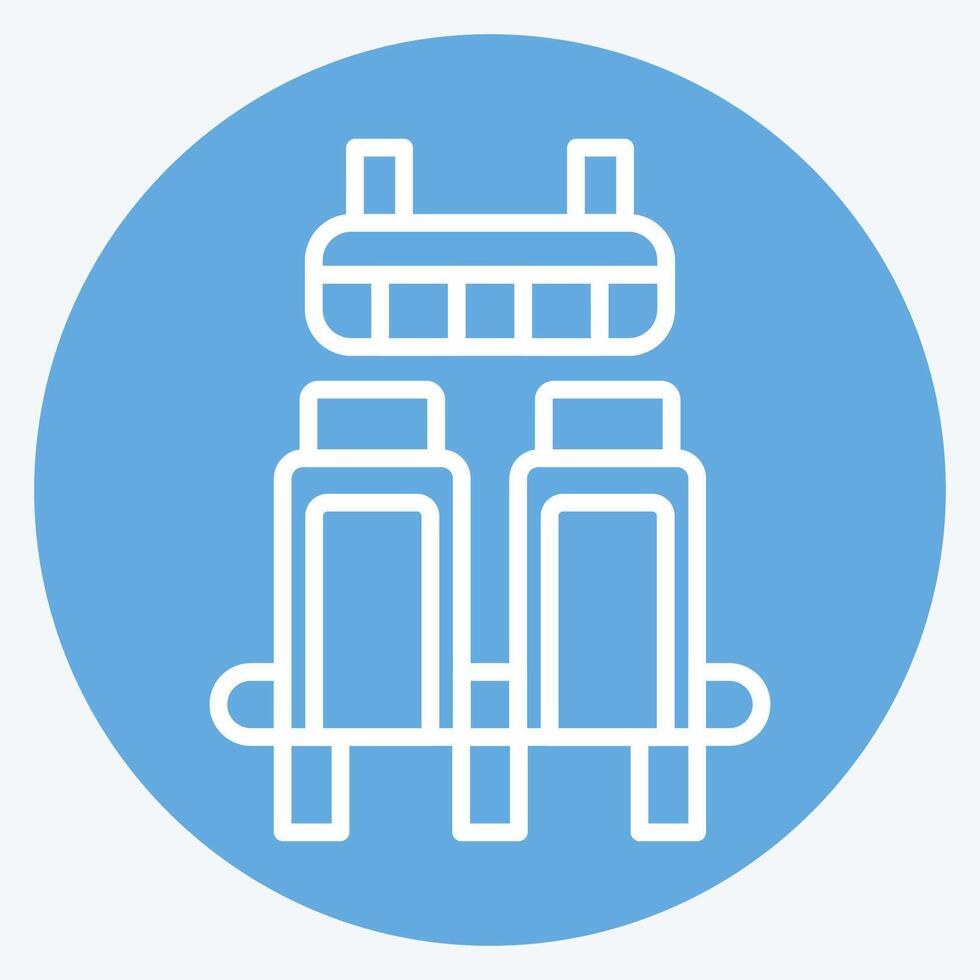 Icon Terminal Builder. related to Travel symbol. blue eyes style. design editable vector