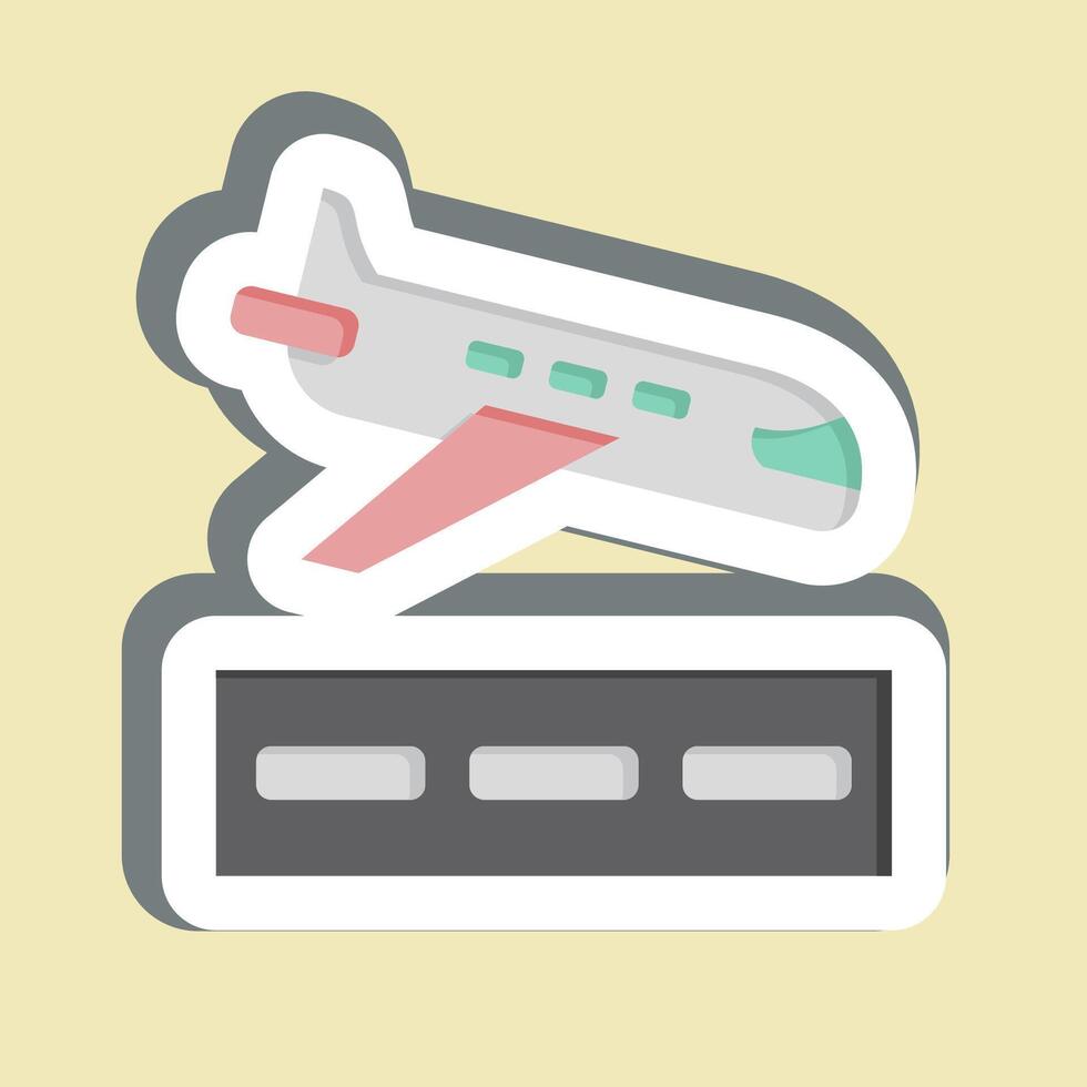 Sticker Landing. related to Travel symbol. design editable vector