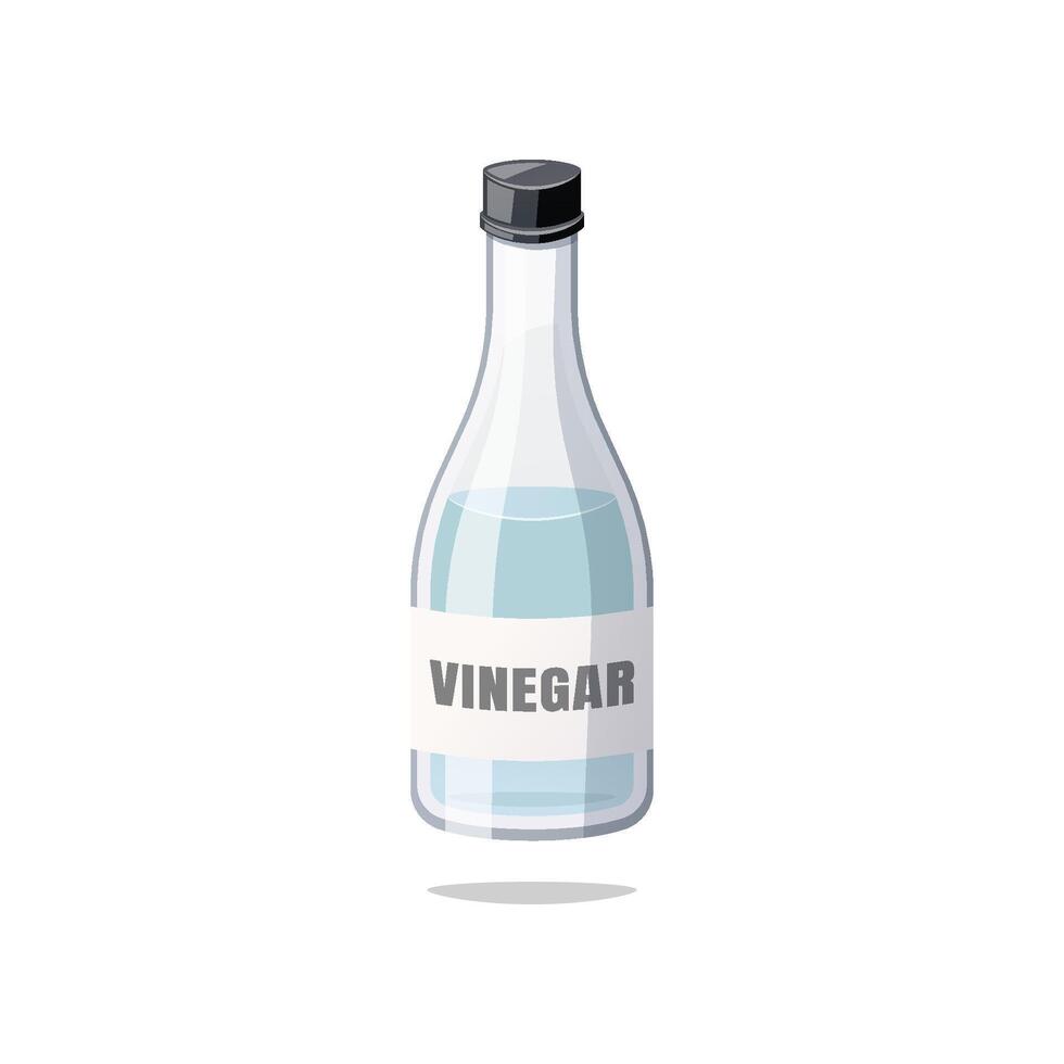 White vinegar bottle isolated on white background. vector