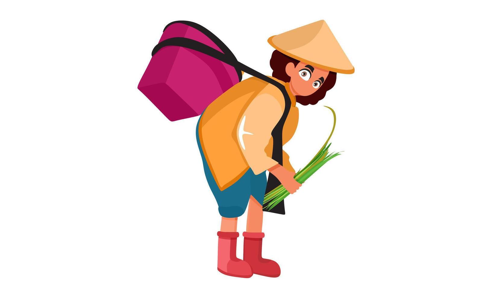 farmer modern colorful vector