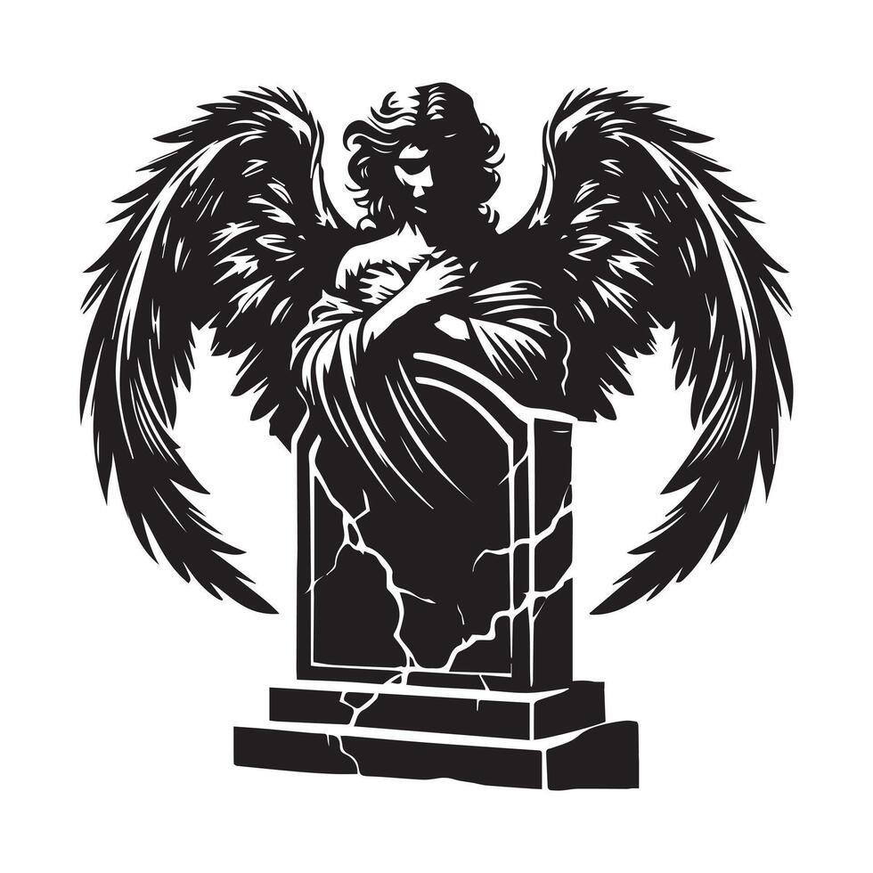 Horror Graveyard Silhouette Illustration vector