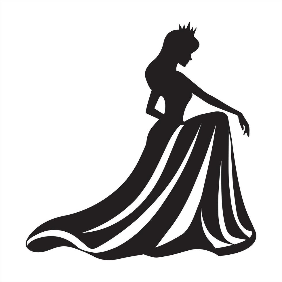 Elegant Queen Illustration Clipart for Refined Creation vector