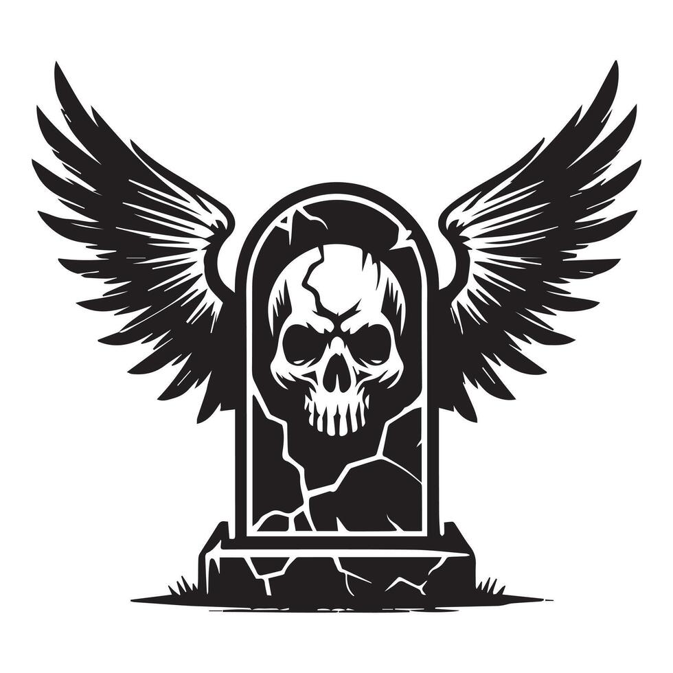 Tombstone in a Haunted Graveyard vector