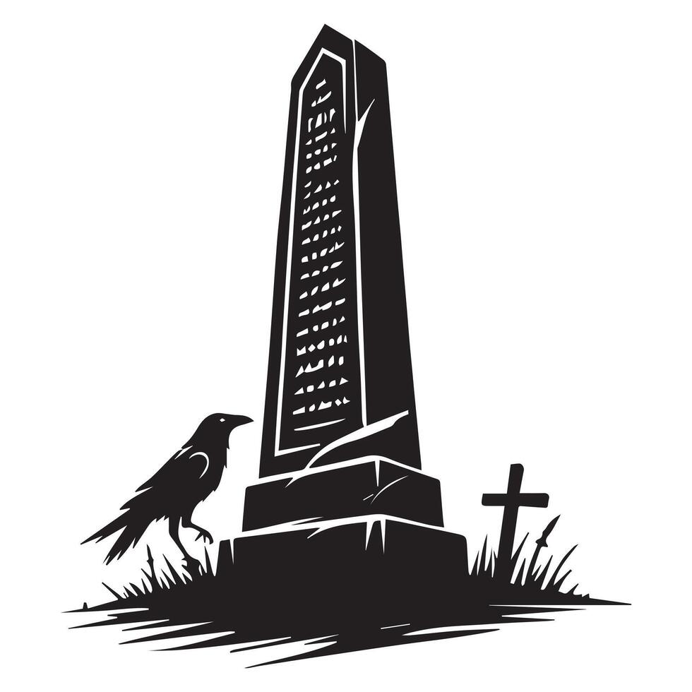 Twilight Tombstone Silhouette Scene vector