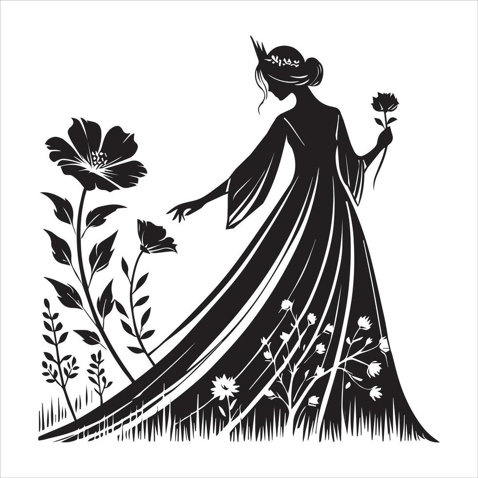 Sweet Princess Design for Enchanting Artwork vector