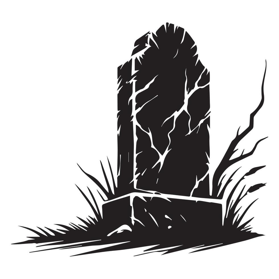 Dark Tombstone and Shadow Scene vector