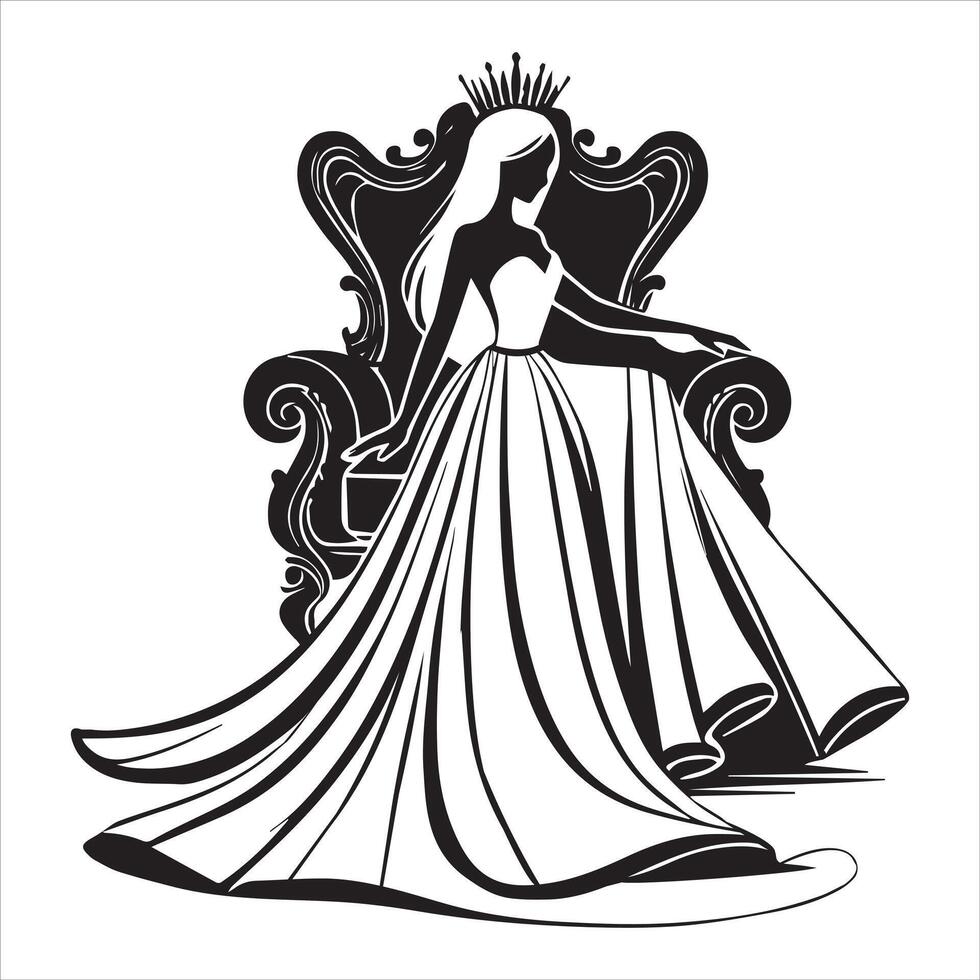 Majestic Queen Clipart Design for Royal Touche vector
