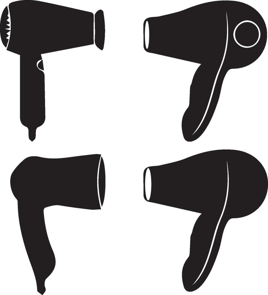 Premium Various Hair Dryer bundle Silhouettes bundle. vector