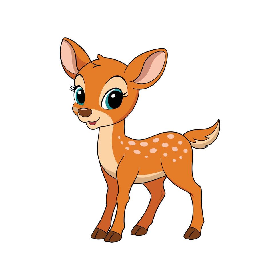 A Cheerful Cartoon Style Baby Deer vector