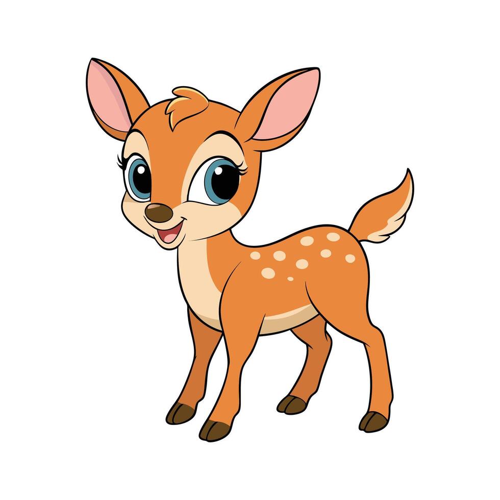 Adorable Cartoon Baby Deer vector