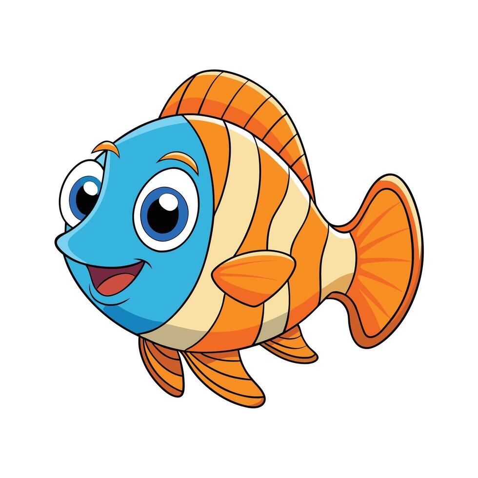 A Cheerful Cartoon Mandarin Fish Illustration vector