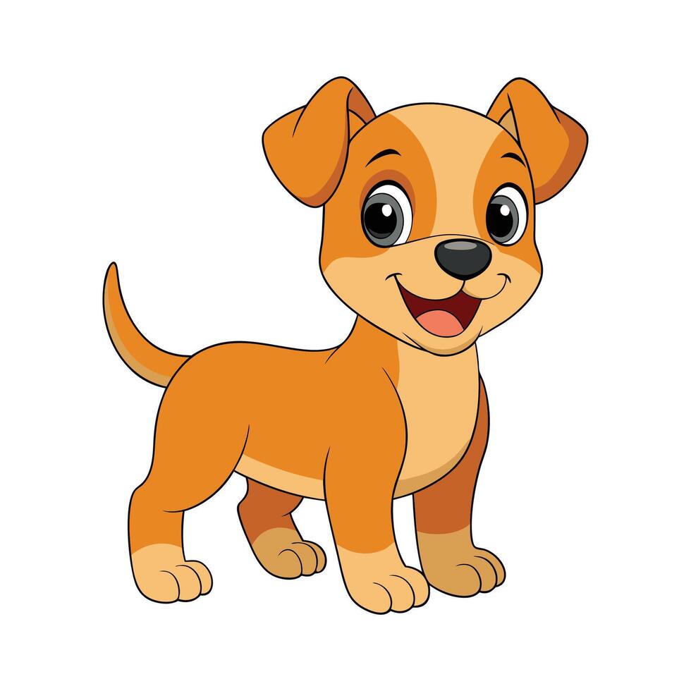 A Happy Cartoon Puppy Illustration vector