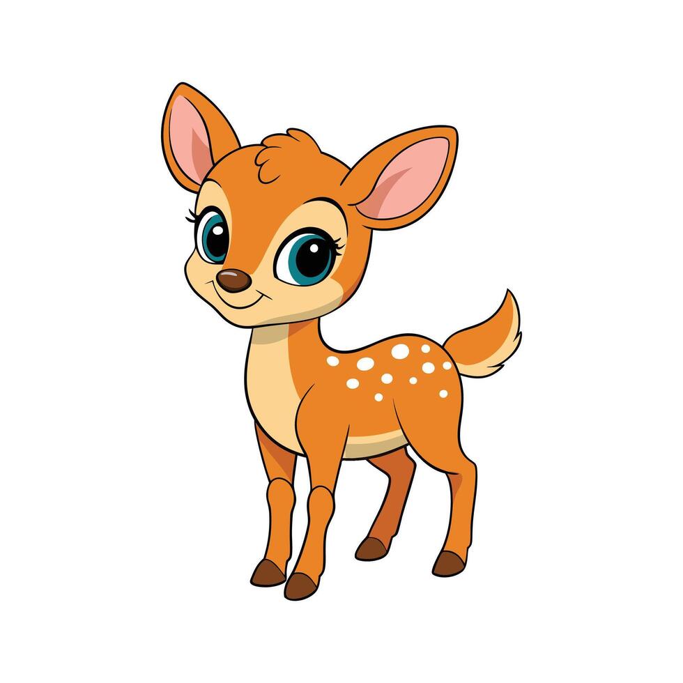 A Cute Cartoon Baby Deer vector