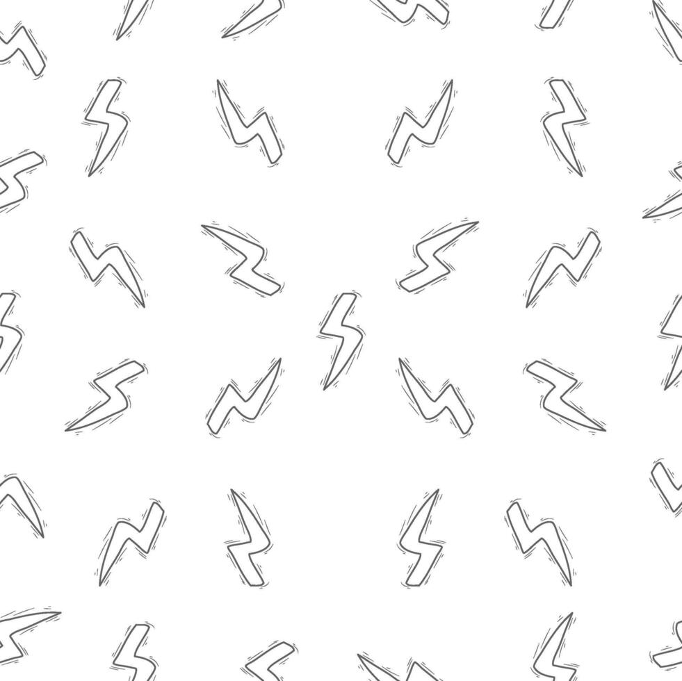 Electric thunderbolt seamless pattern for your dynamic design. Thunderbolt seamless design. Lightning repeat pattern vector