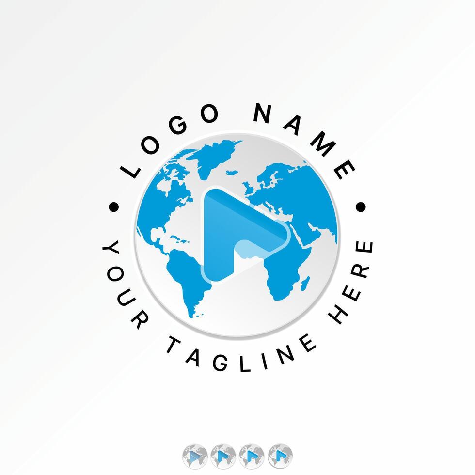 Logo design graphic concept creative premium stock world map triangle fast fly sport system sphere globe Relate galaxy project mission explore vector