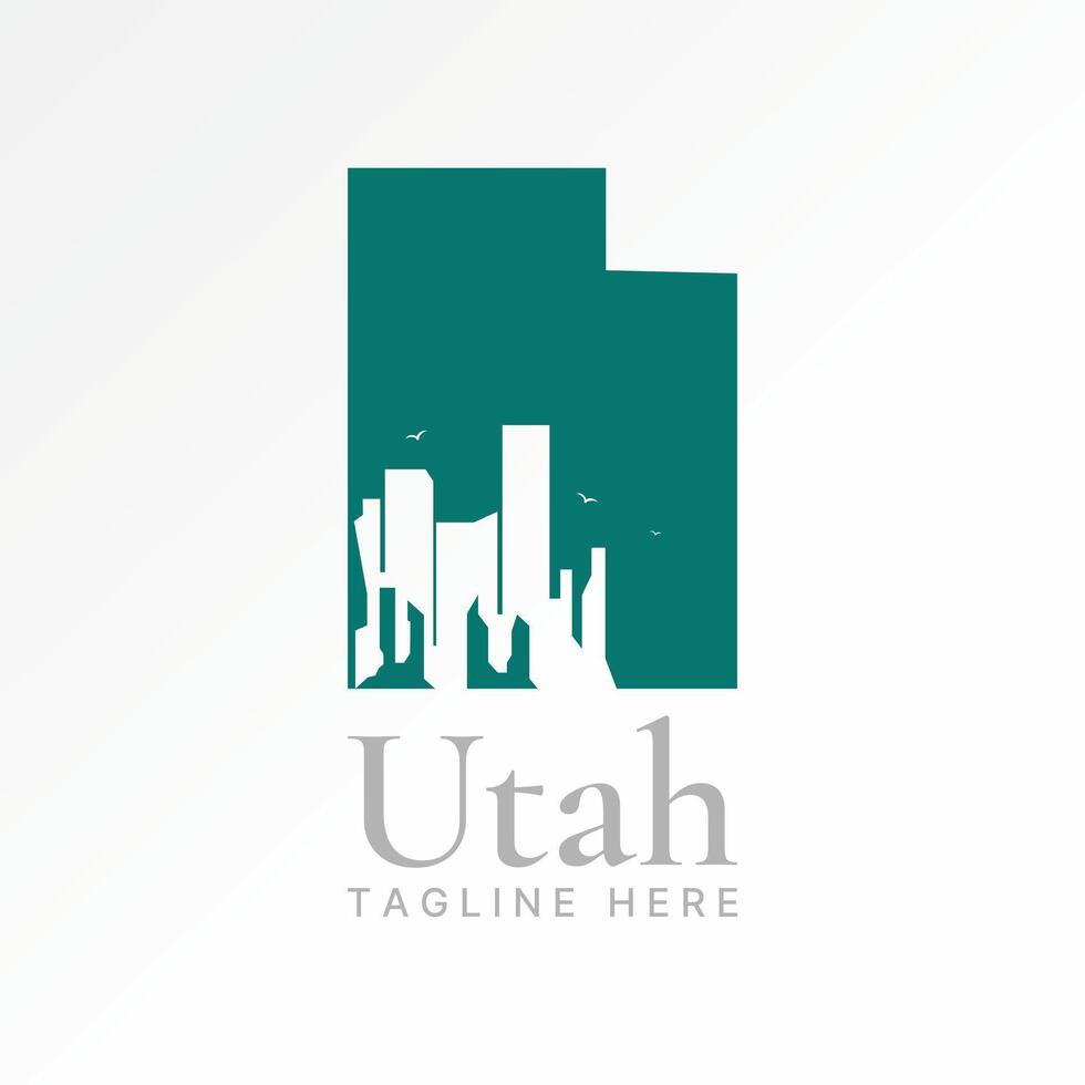 Logo design graphic concept creative premium stock image graphic maps Utah stone canyon arch arizona to ancient indian national desert landmark vector