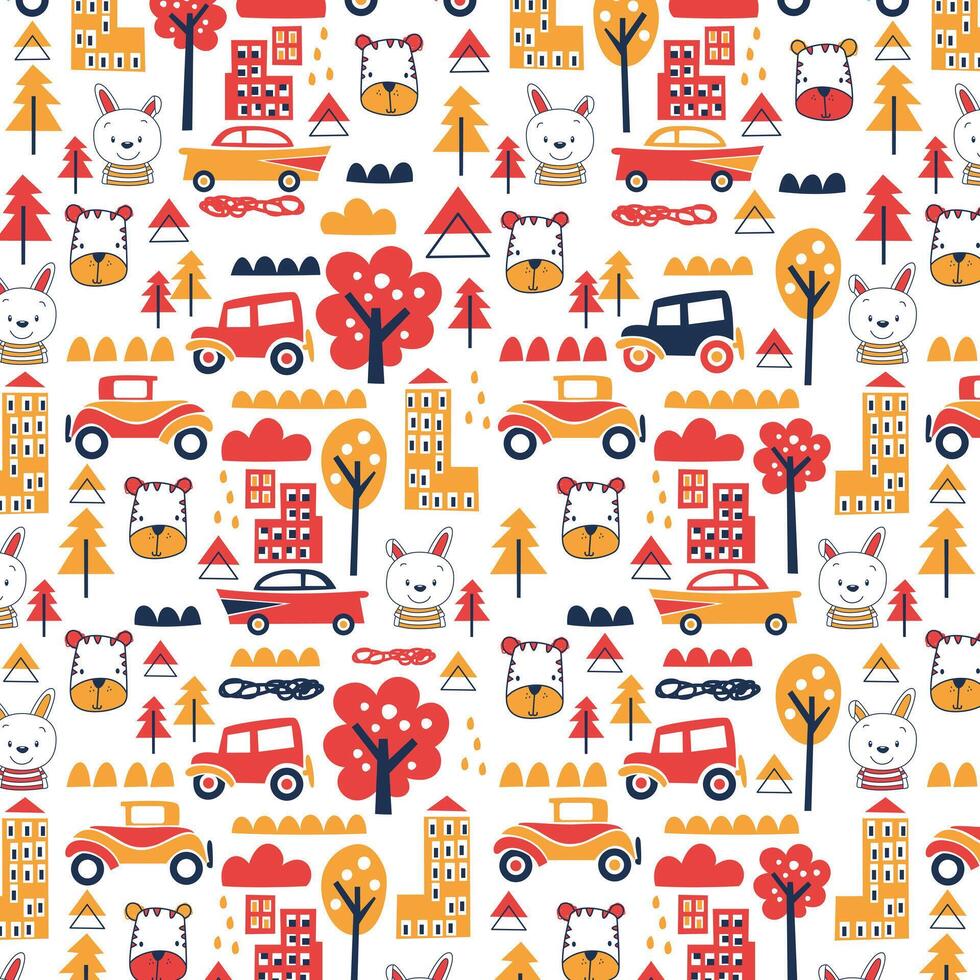 animals city background vector