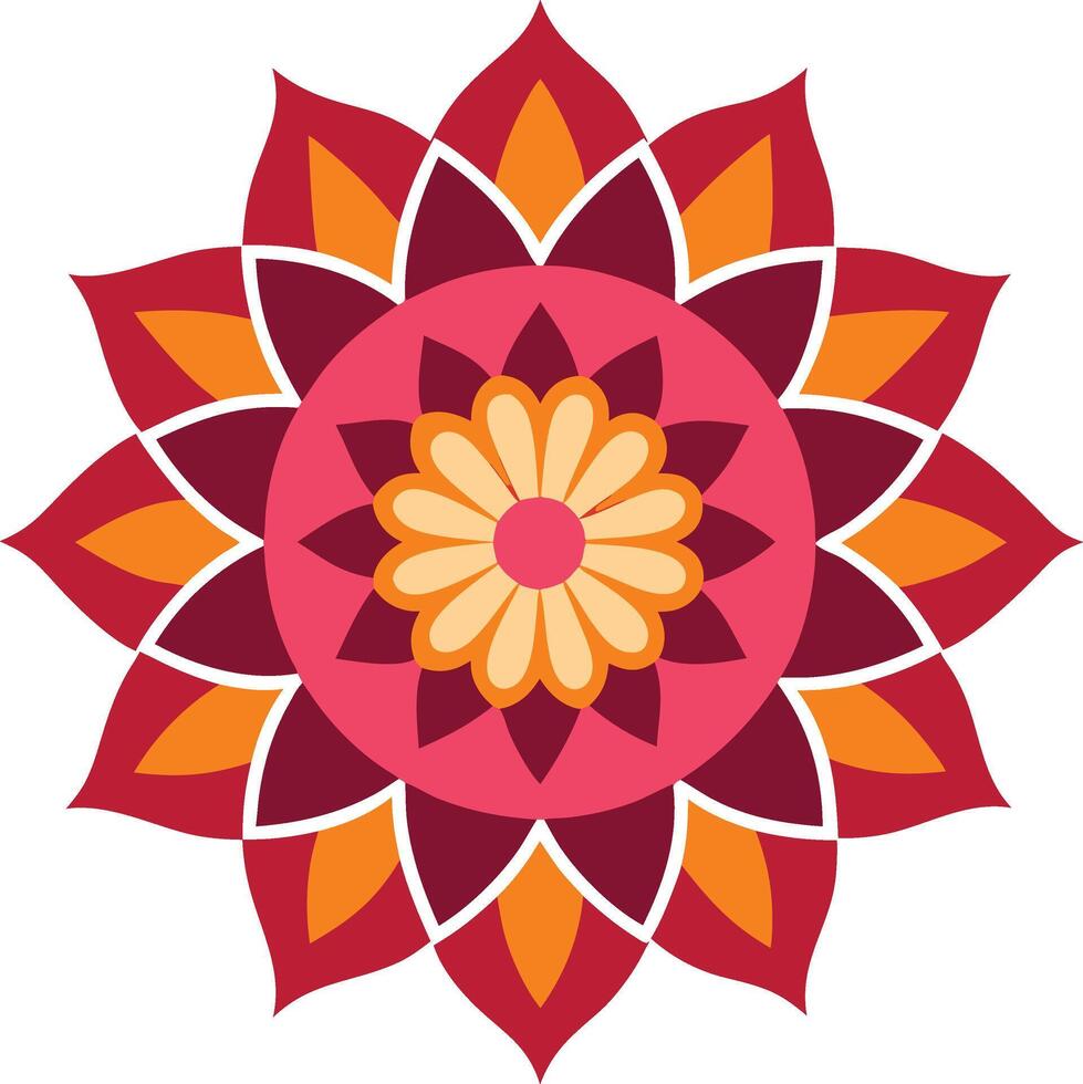 Vibrant Mandala with Whimsical Patterns vector