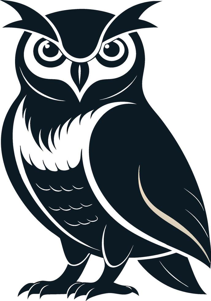 Owl Silhouette Featuring Stylish Feathers vector