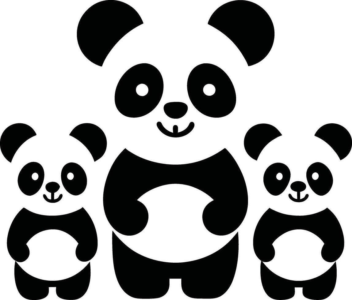 Elegant Panda Silhouette in Minimalist Style vector