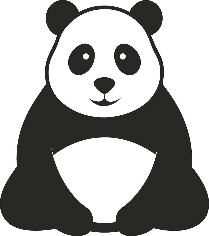 Silhouette of Panda with Simple and Elegant Design vector