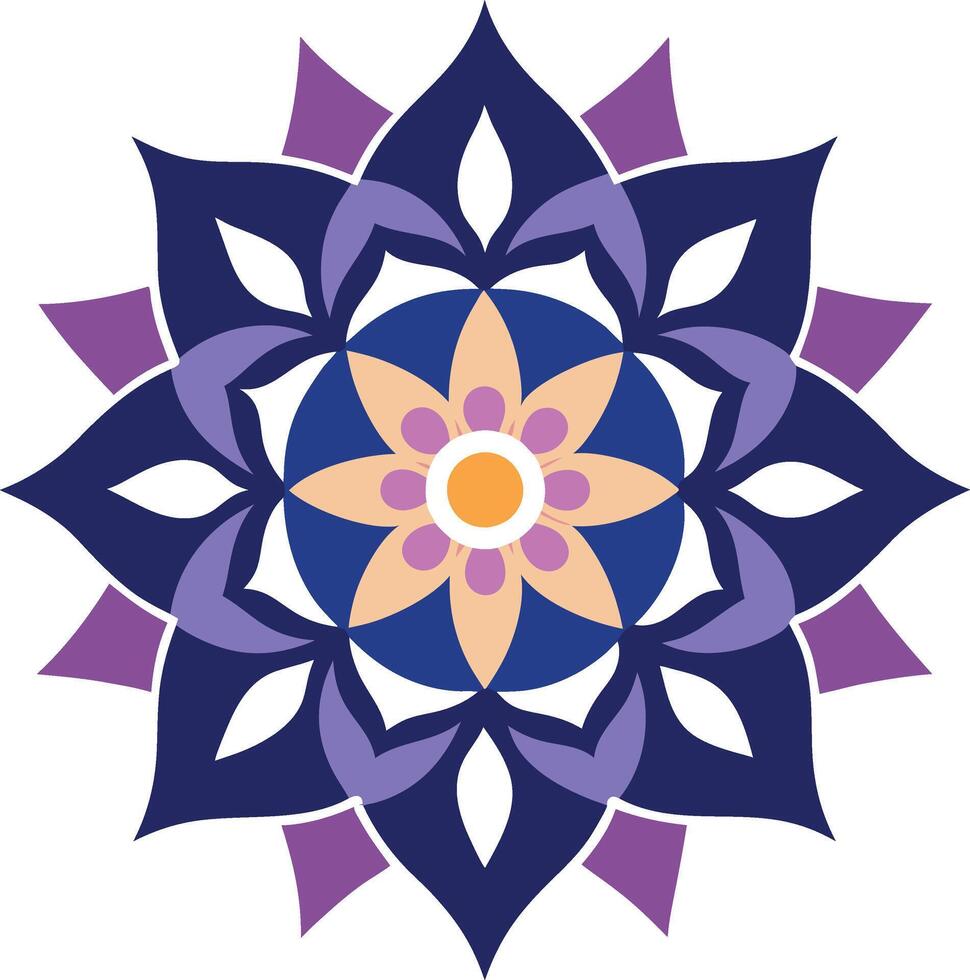 Mandala with Heart and Flower Shapes vector