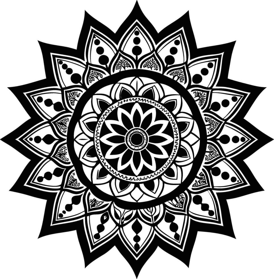 Mandala with Detailed Patterns vector