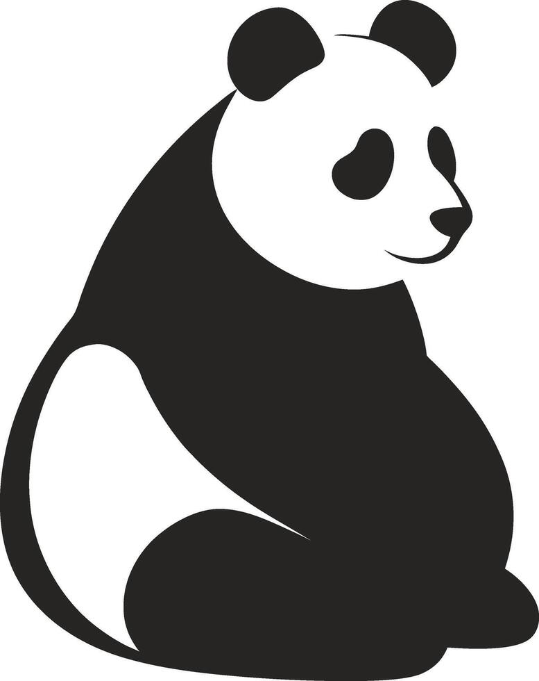 Silhouette of a Panda in a Modern Simple Style vector