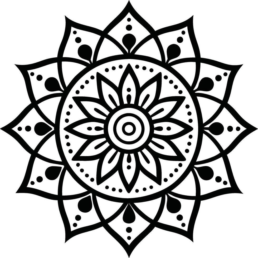 Kaleidoscopic Mandala with Bold Details vector