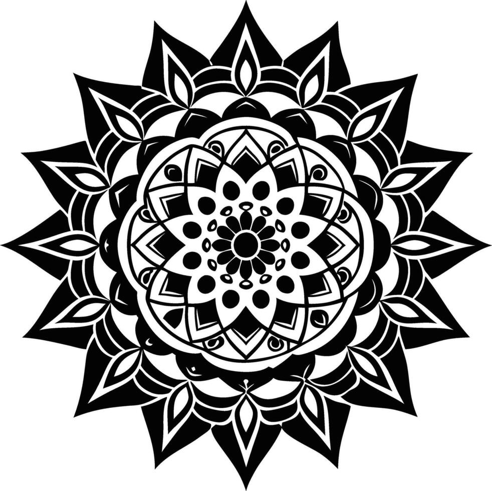 Complex Mandala with Tribal Elements vector