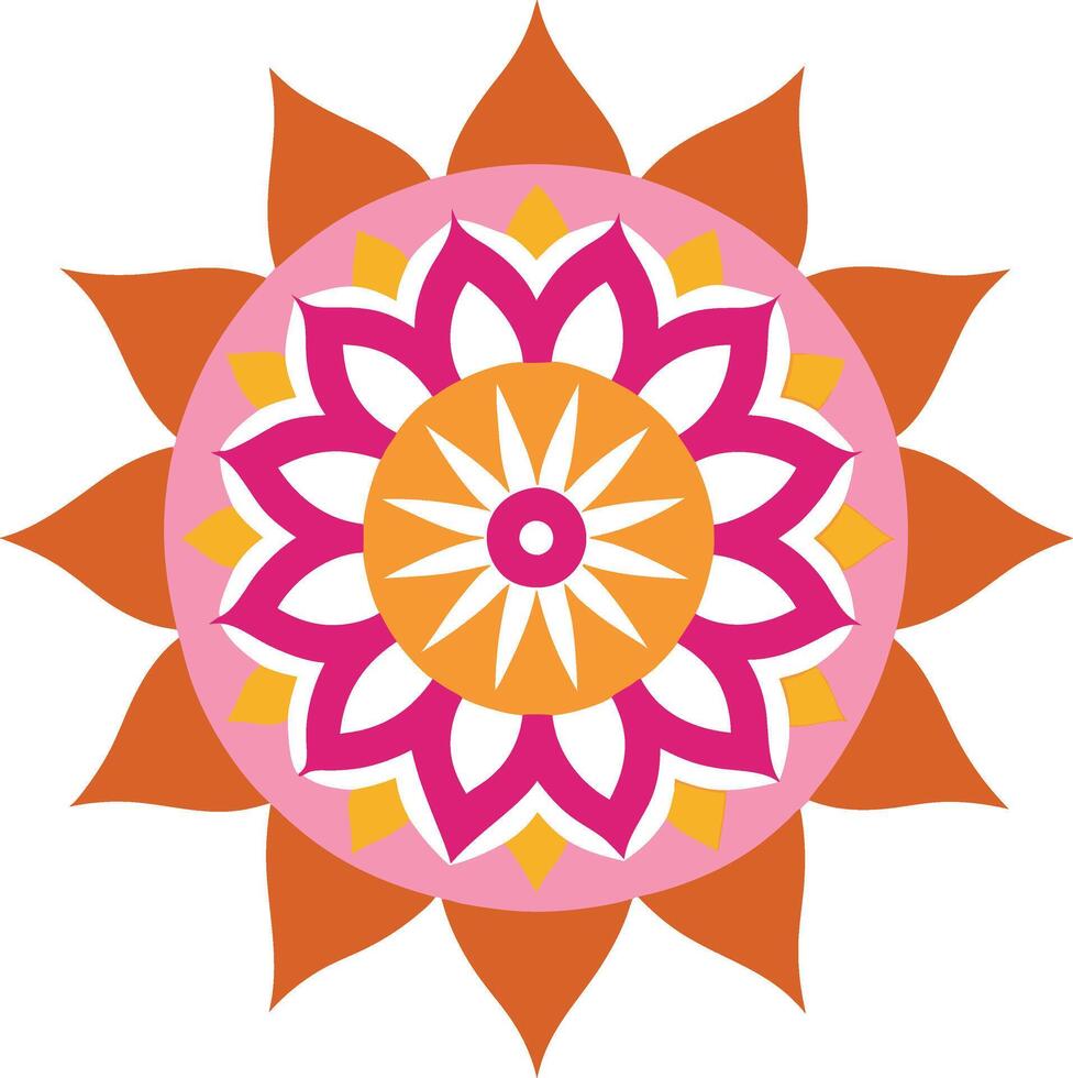 Highly Detailed Mandala with Starburst Effect vector