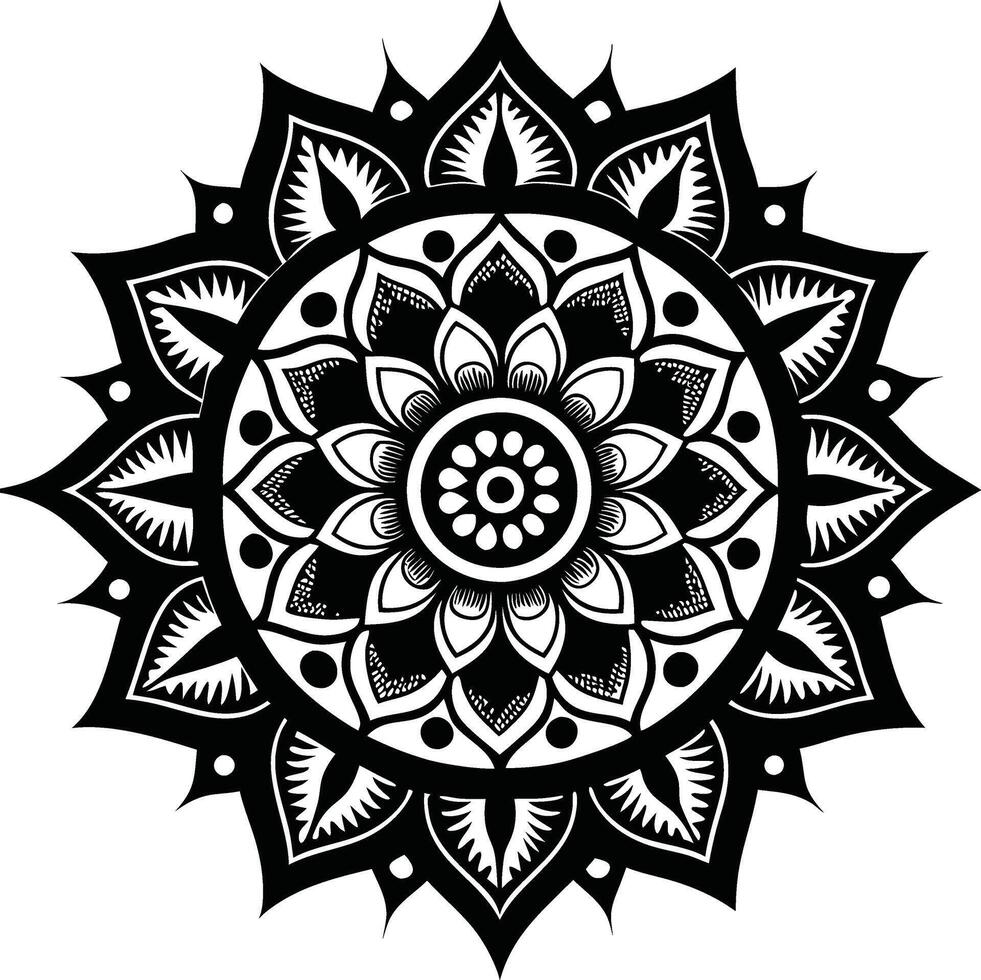 Mandala with Interconnected Geometric Layers vector