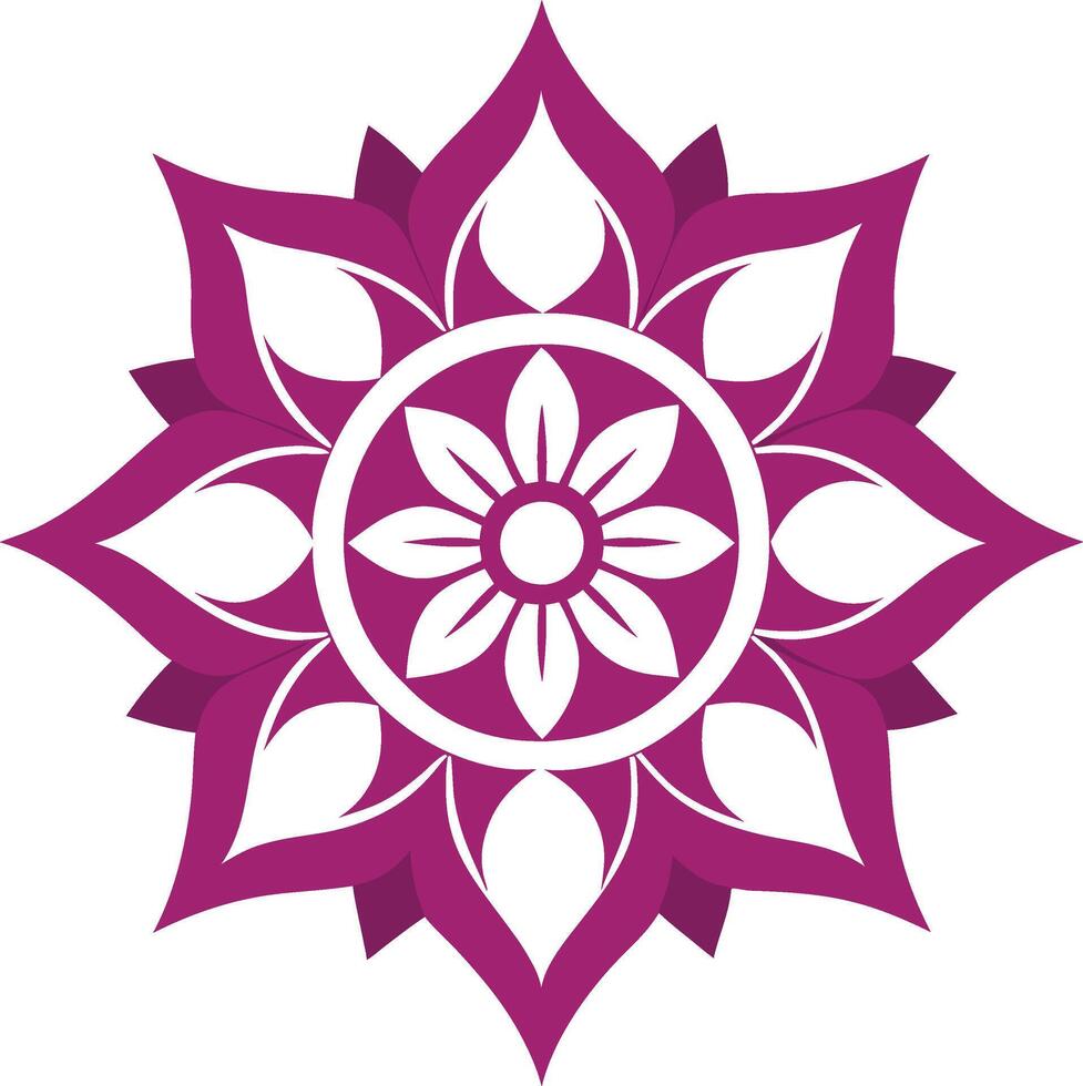Mandala with Abstract Shapes and Curves vector